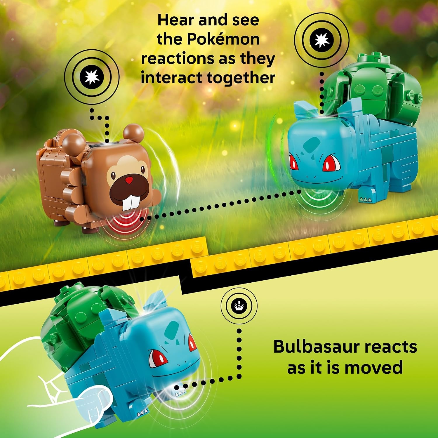 image:imageLEGO Pokmon SMART Play Berry Bash with Bulbasaur and Bidoof 72155 Compatible Set Building Toys Boys amp Girls Ages 7 Interactive Pokmon Toys 2 SMART Tags 240 pieces Gift Idea