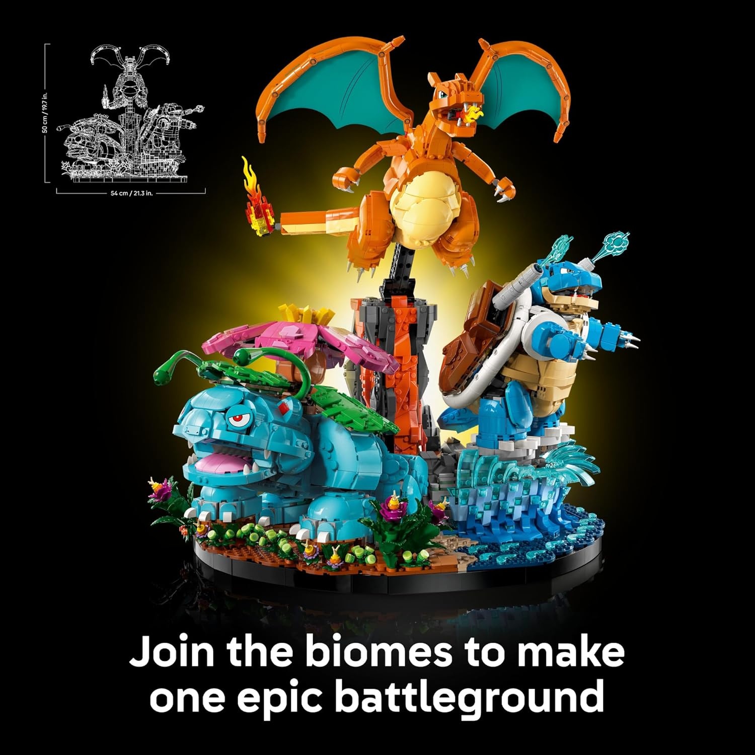 image:imageLEGO Pokmon Venusaur Charizard and Blastoise Building Set for Adults Ages 18 Collectible Pokmon Figures Gift Idea for Men amp Women 72153