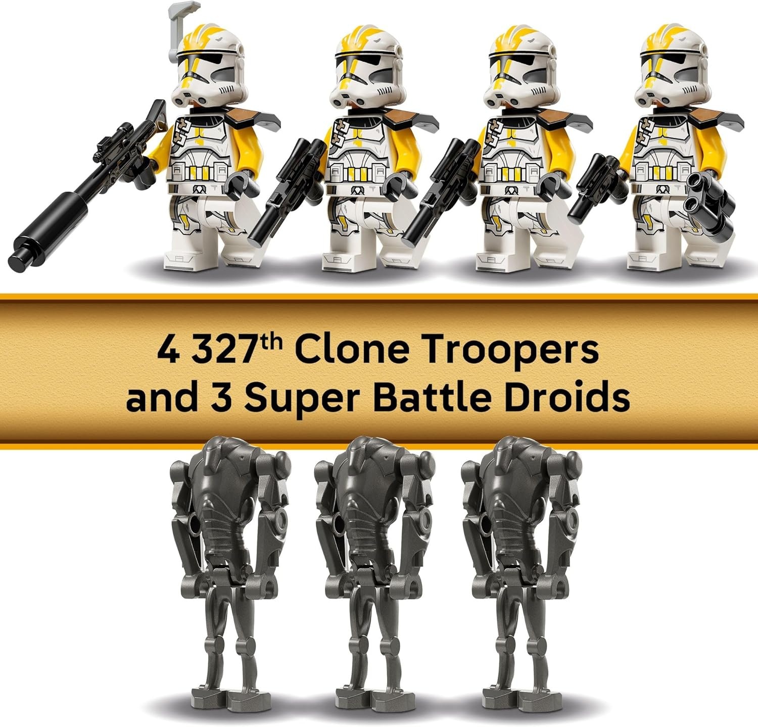 image:imageLEGO Star Wars 327th Star Corps Clone Troopers Battle Pack Building Toy Pretend Play Set for Boys amp Girls Ages 7 Collectible Model Kit amp Kids Room Decor Gift Idea for Birthdays 75431