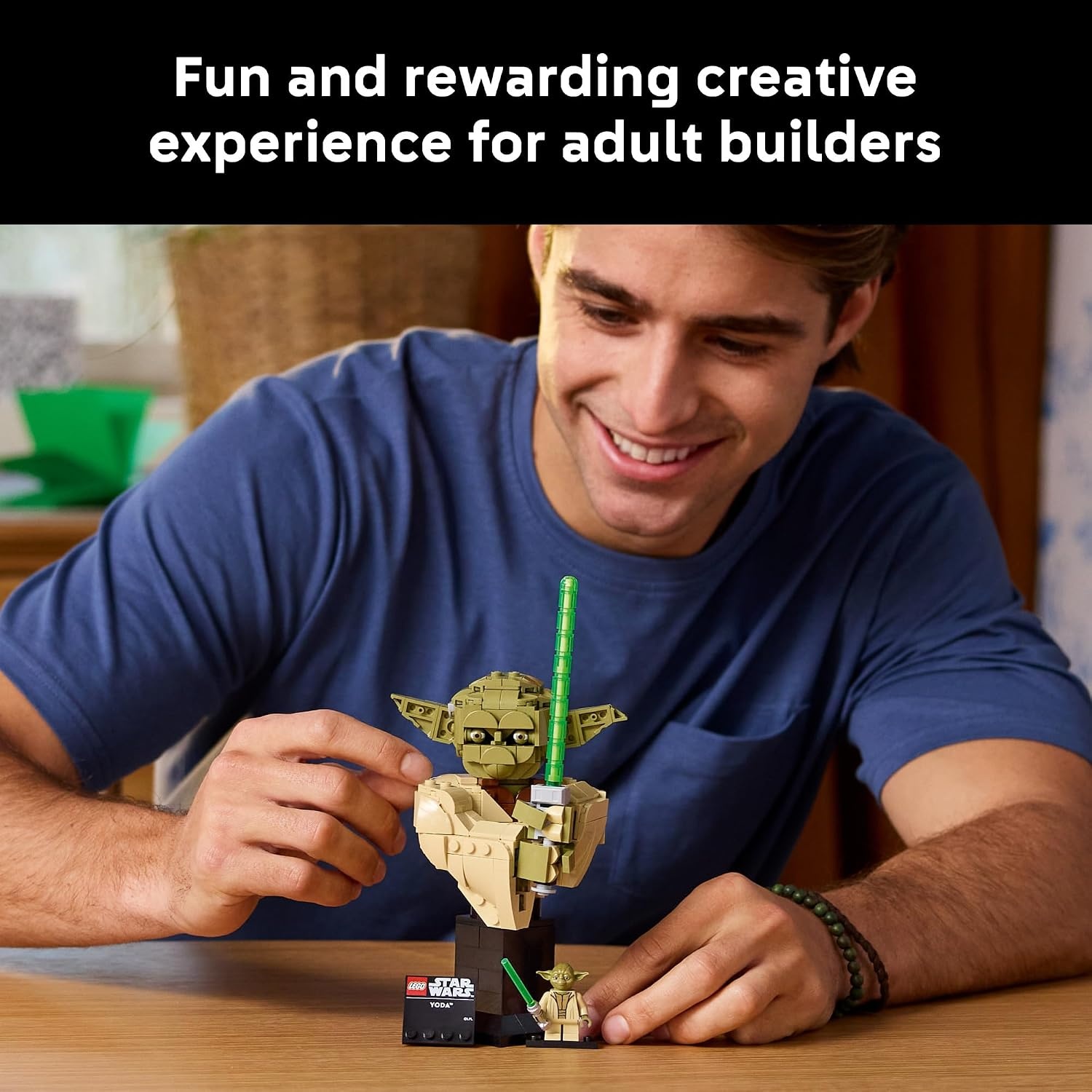 image:imageLEGO Star Wars Attack of the Clones Yoda Bust with Lightsaber Collectible Building Set for Adults Ages 18 Star Wars Gift for Men amp Women Bedroom or Shelf Decor 75438
