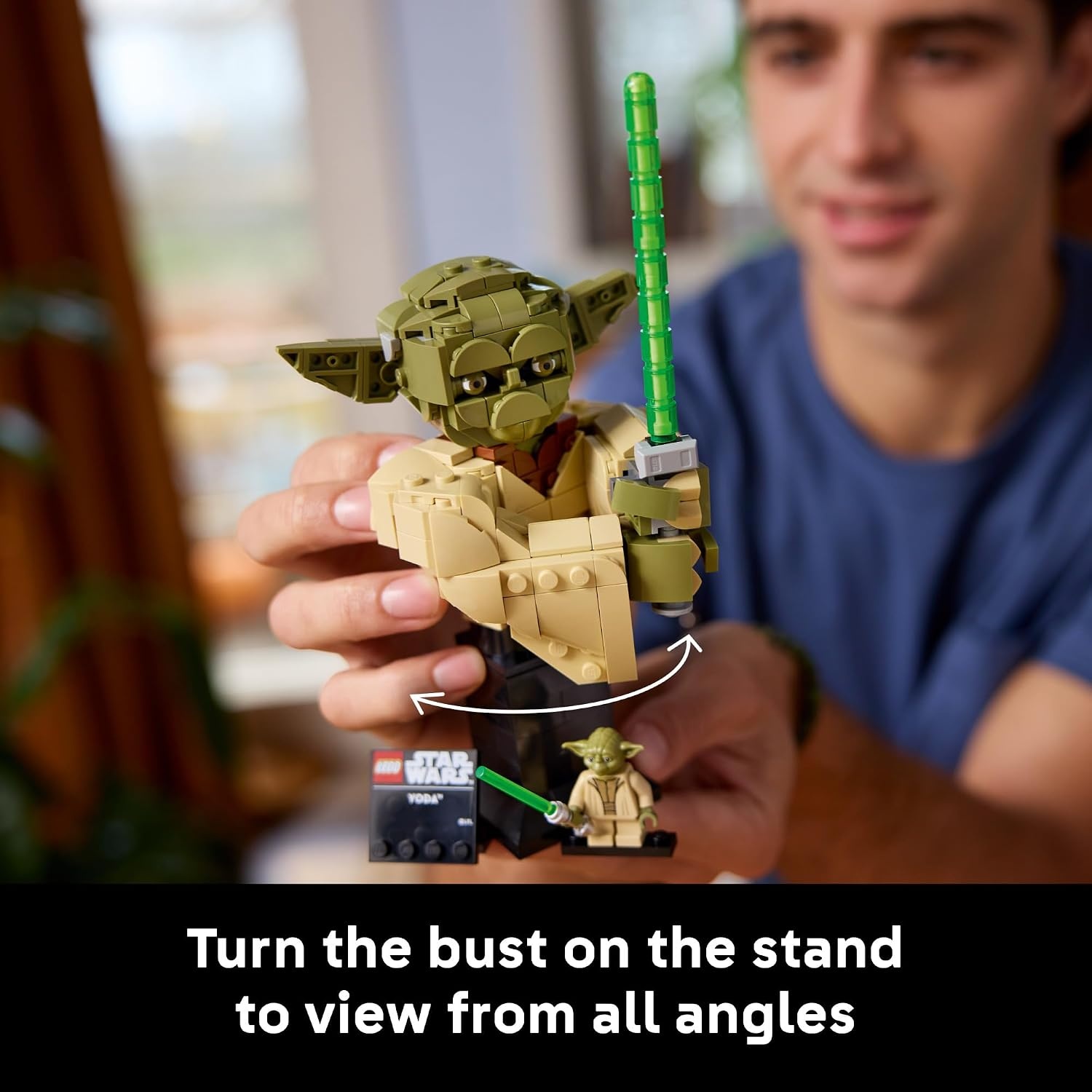 image:imageLEGO Star Wars Attack of the Clones Yoda Bust with Lightsaber Collectible Building Set for Adults Ages 18 Star Wars Gift for Men amp Women Bedroom or Shelf Decor 75438