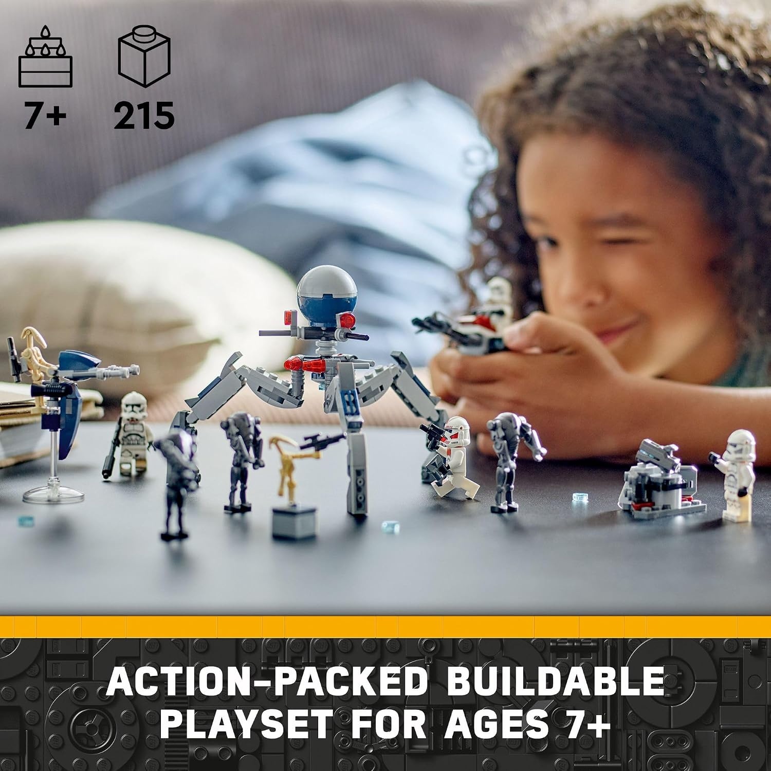 image:imageLEGO Star Wars Clone Trooper amp Battle Droid Battle Pack Set for Kids Buildable Toy Speeder Bike Vehicle TriDroid and Defensive Post Collectible Gift for Boys and Girls Aged 7 and Up 75372