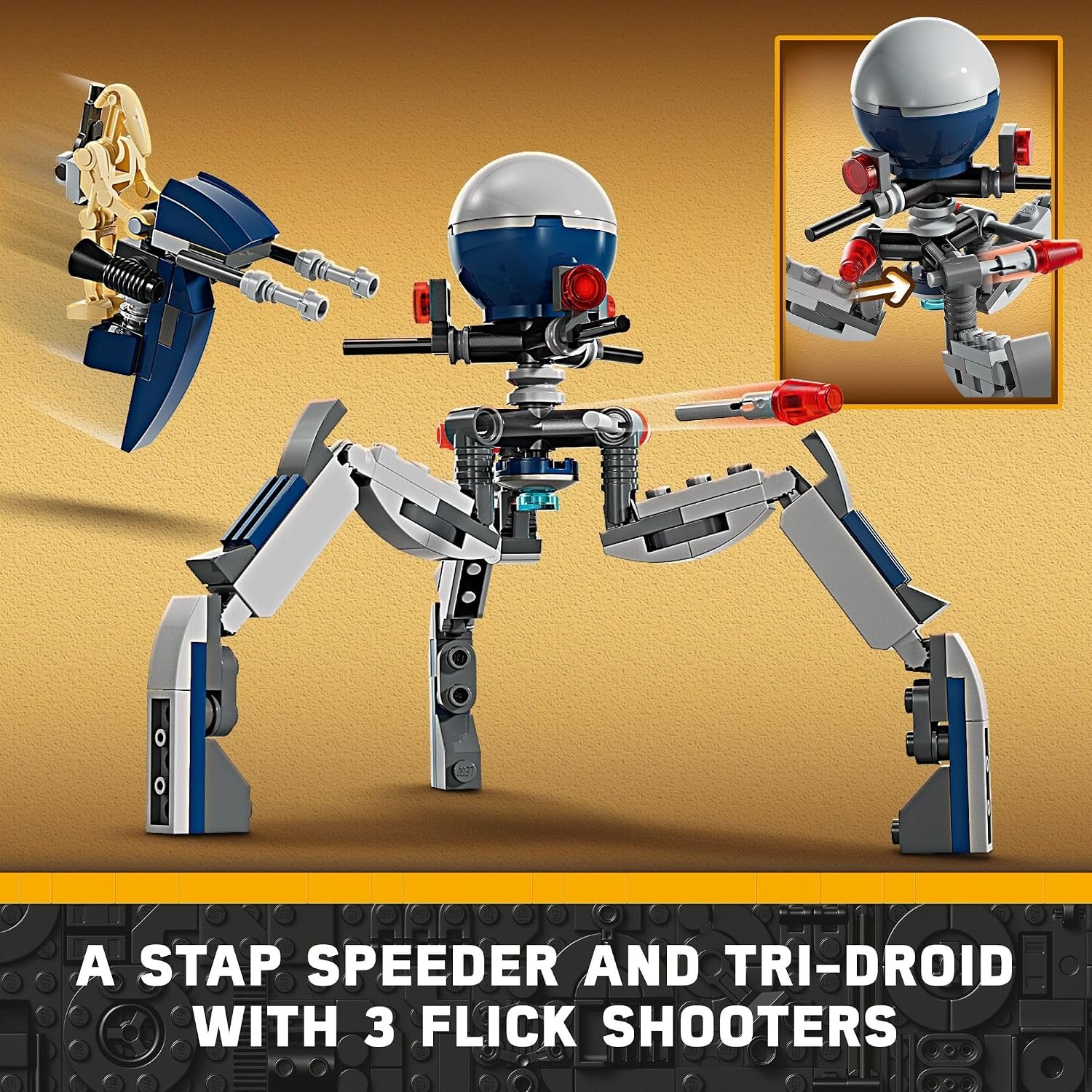 image:imageLEGO Star Wars Clone Trooper amp Battle Droid Battle Pack Set for Kids Buildable Toy Speeder Bike Vehicle TriDroid and Defensive Post Collectible Gift for Boys and Girls Aged 7 and Up 75372