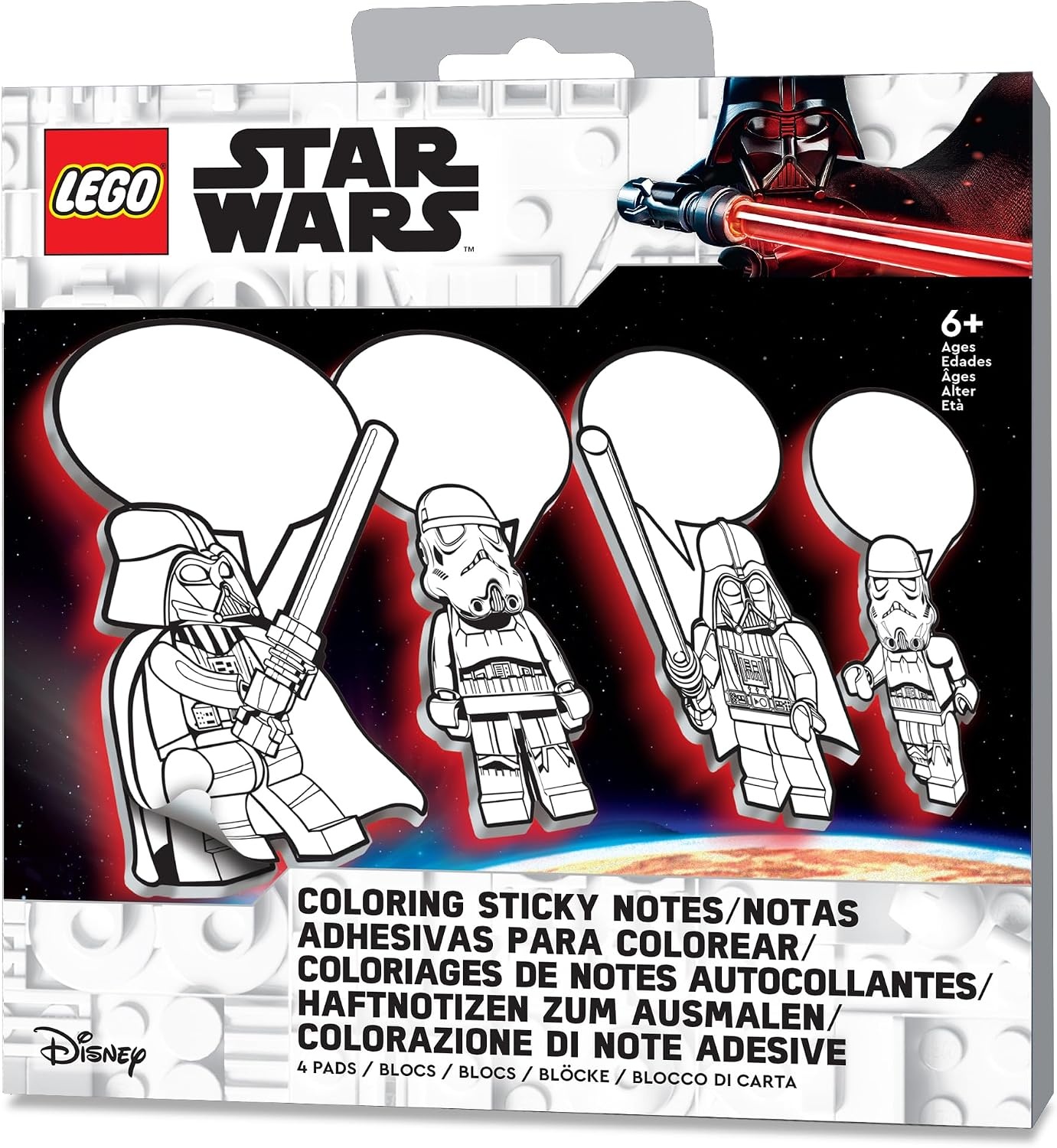 image:imageLEGO Star Wars Coloring Sticky Notes Darth Vader 53481 Back to School Accessory