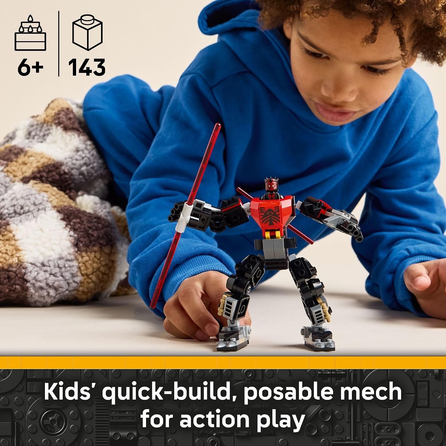 image:imageLEGO Star Wars Darth Maul Mech Kids Toy Building Toy with Pretend Play Lightsaber Birthday Gift Idea for Boys and Girls Ages 6 Collectible Decor for Fans of The Clone Wars 75411