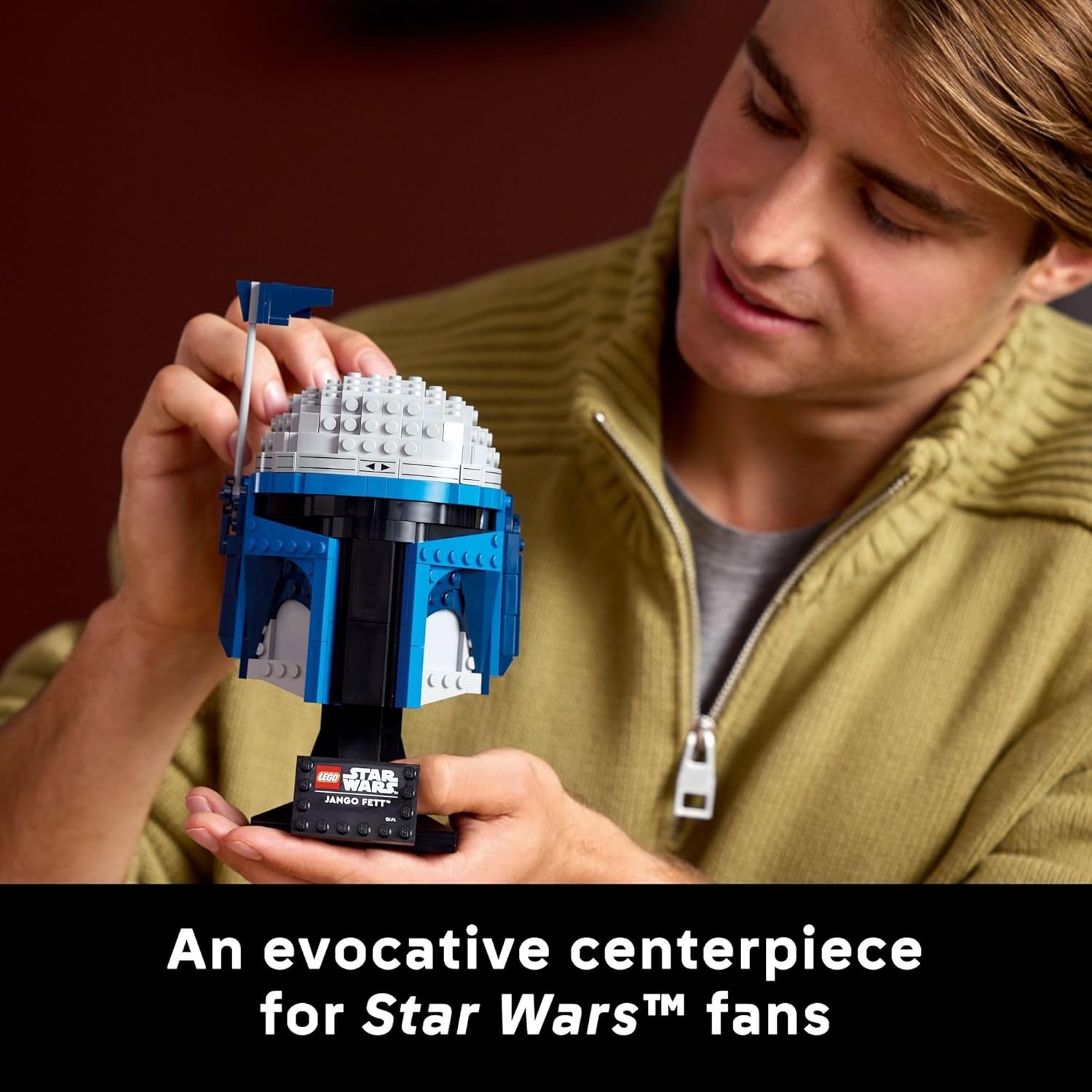 image:imageLEGO Star Wars Jango Fett Helmet DIY Model Kit for Adults 18 Collectible Building Set Room Decor Idea for Attack of The Clones Fans Gift for Birthdays 75408