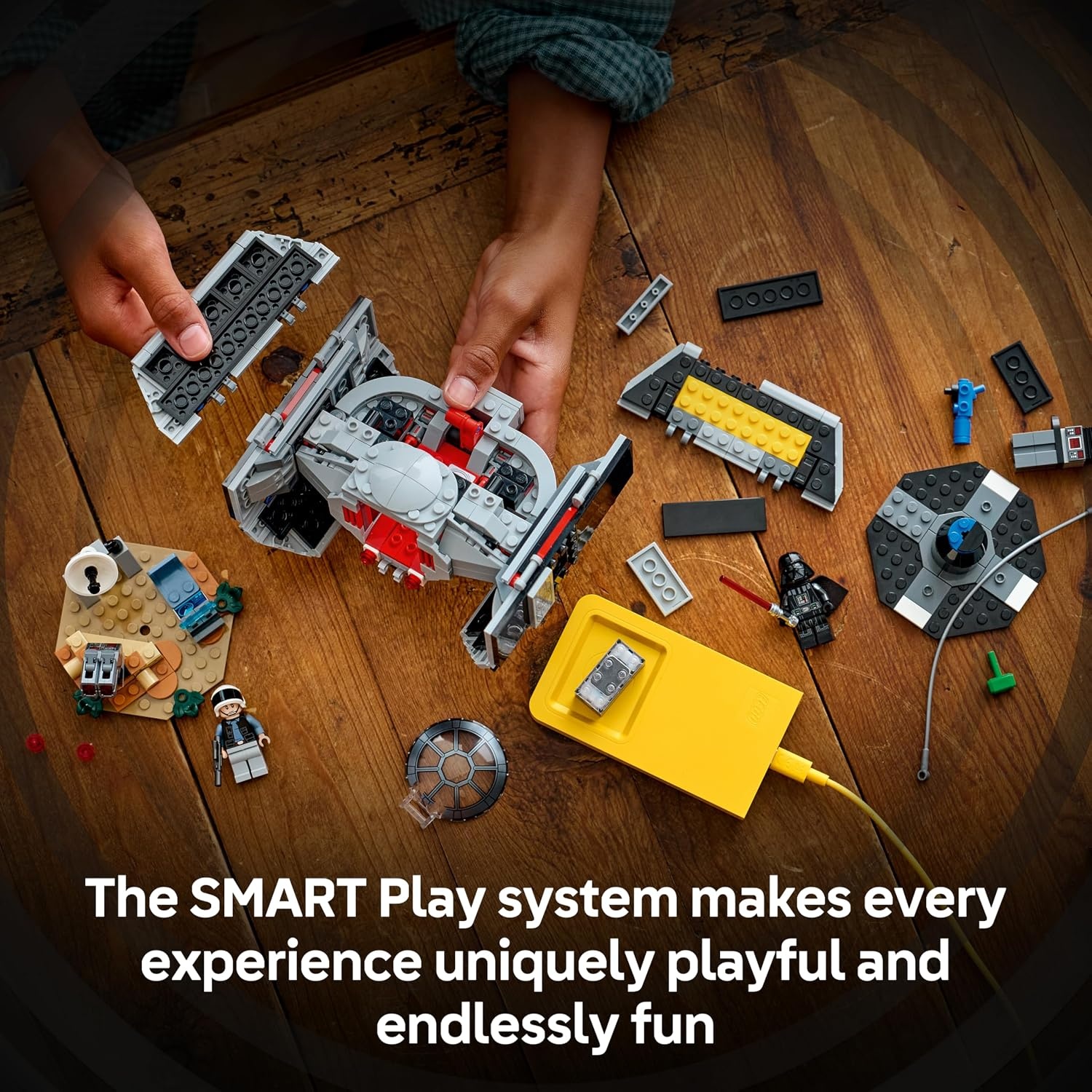 image:imageLEGO Star Wars SMART Play Darth Vaders TIE Fighter Interactive Building Toy AllinOne Set Reacts to How You Move and Play with a SMART Brick Gift for Boys Girls and Kids Ages 8 75421