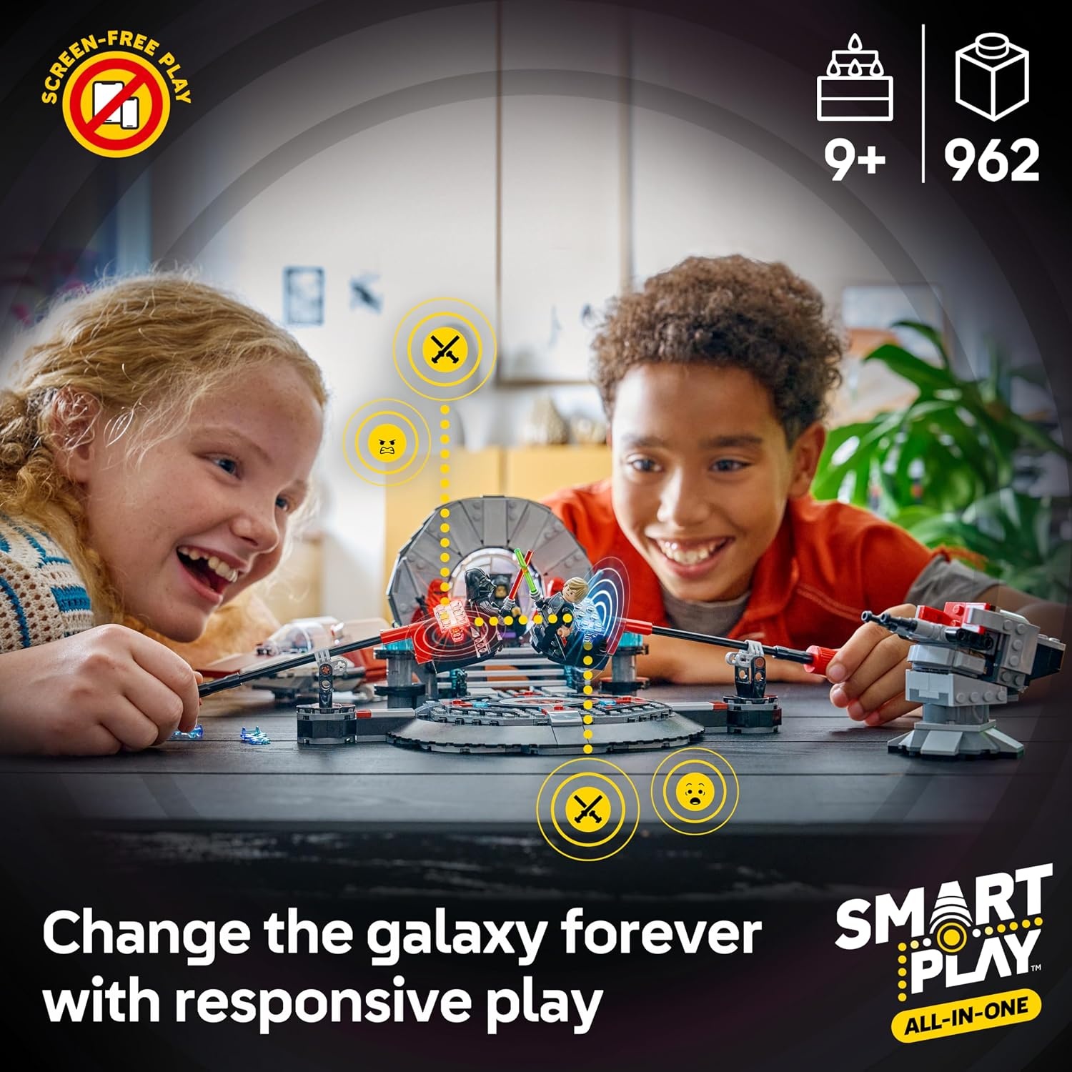 image:imageLEGO Star Wars SMART Play Throne Room Duel amp AWing Interactive Building Toy AllinOne Set Reacts to How You Move and Play with a SMART Brick Gift for Boys Girls and Kids Ages 9 75427