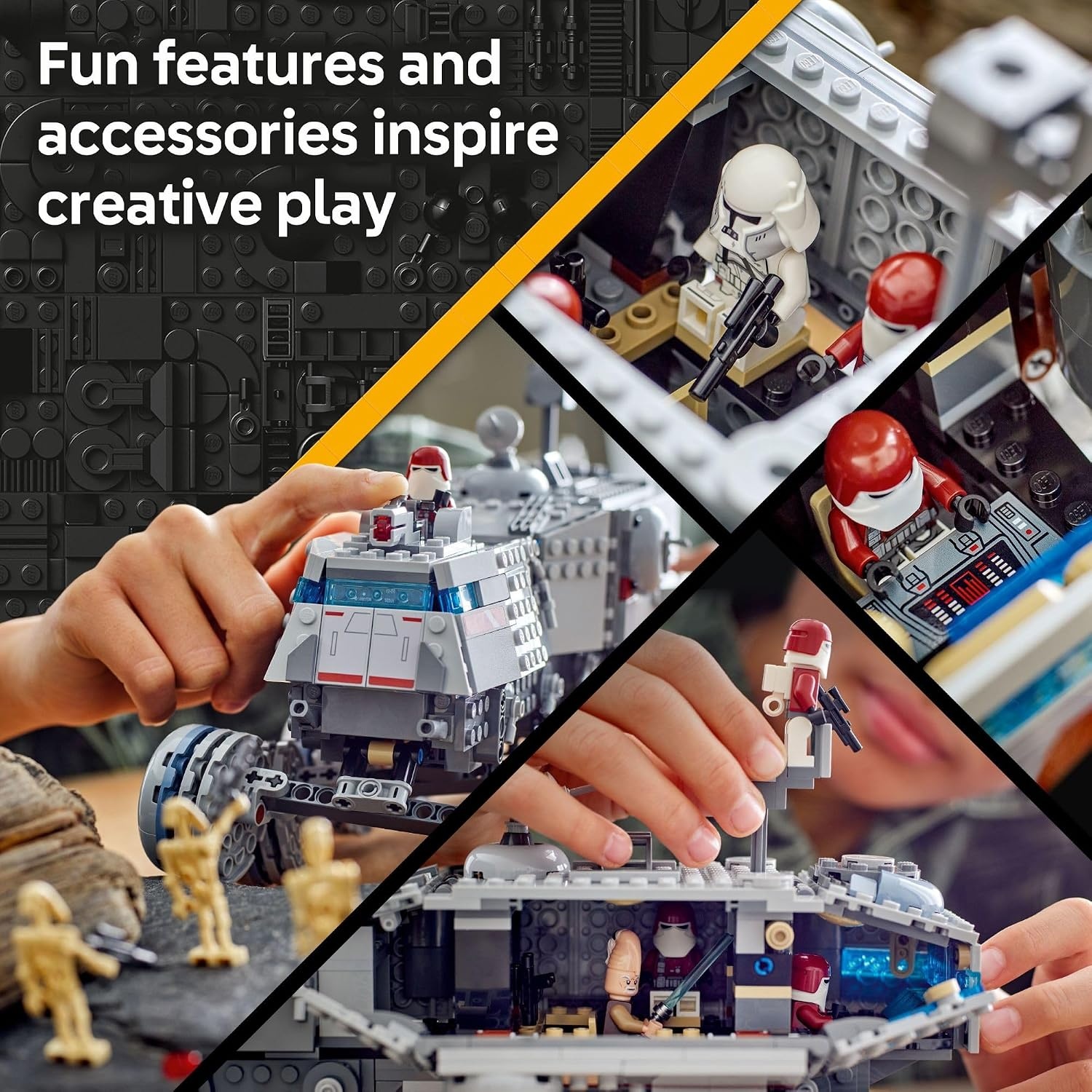 image:imageLEGO Star Wars The Clone Wars Republic Juggernaut Building Toy for Kids Pretend Play Set W 8 Toy Figures Collectible Model Kit for Boys amp Girls Ages 9 Gift Idea for Birthdays 75413