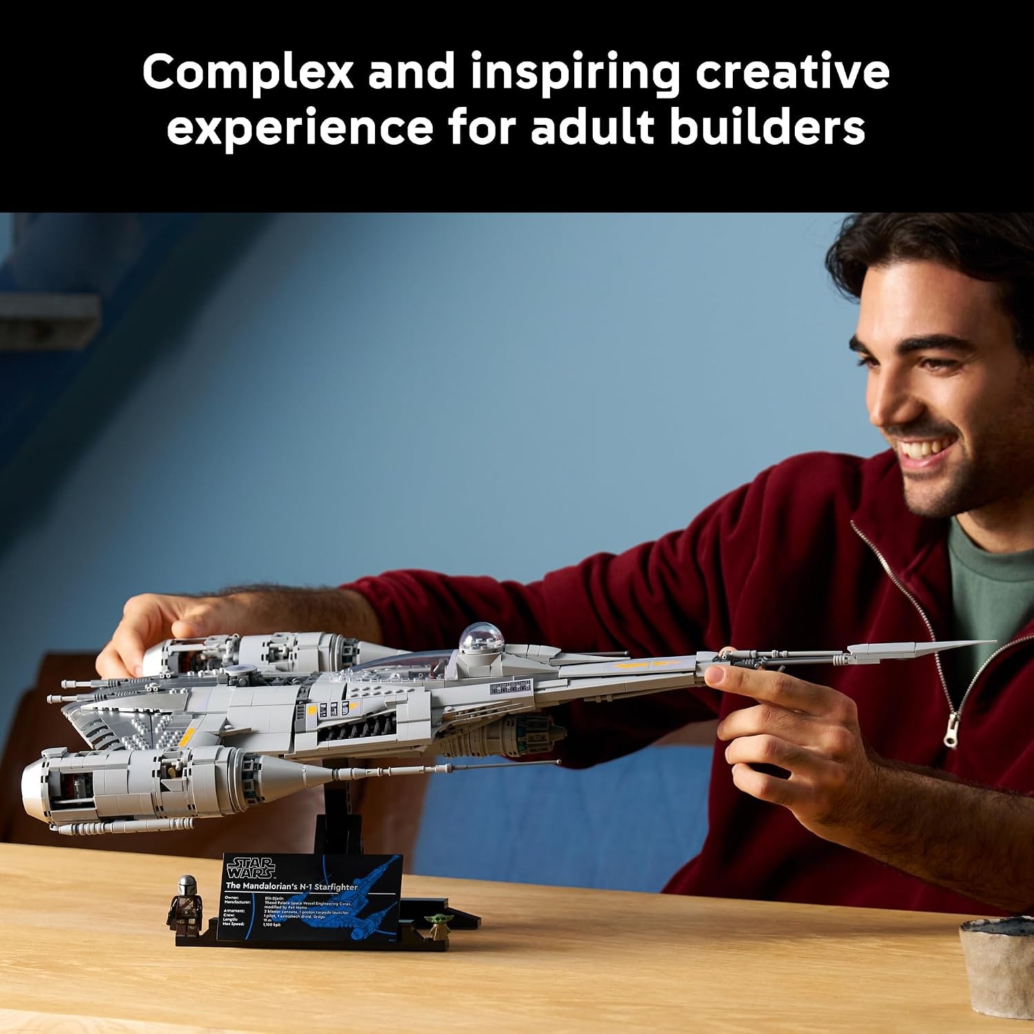 image:imageLEGO Star Wars The Mandalorians N1 Starfighter 75442 Collectible Building Set for Adults Ages 18 Movie Display for Bedroom or Book Shelf 1809 pieces Gift for Men amp Women