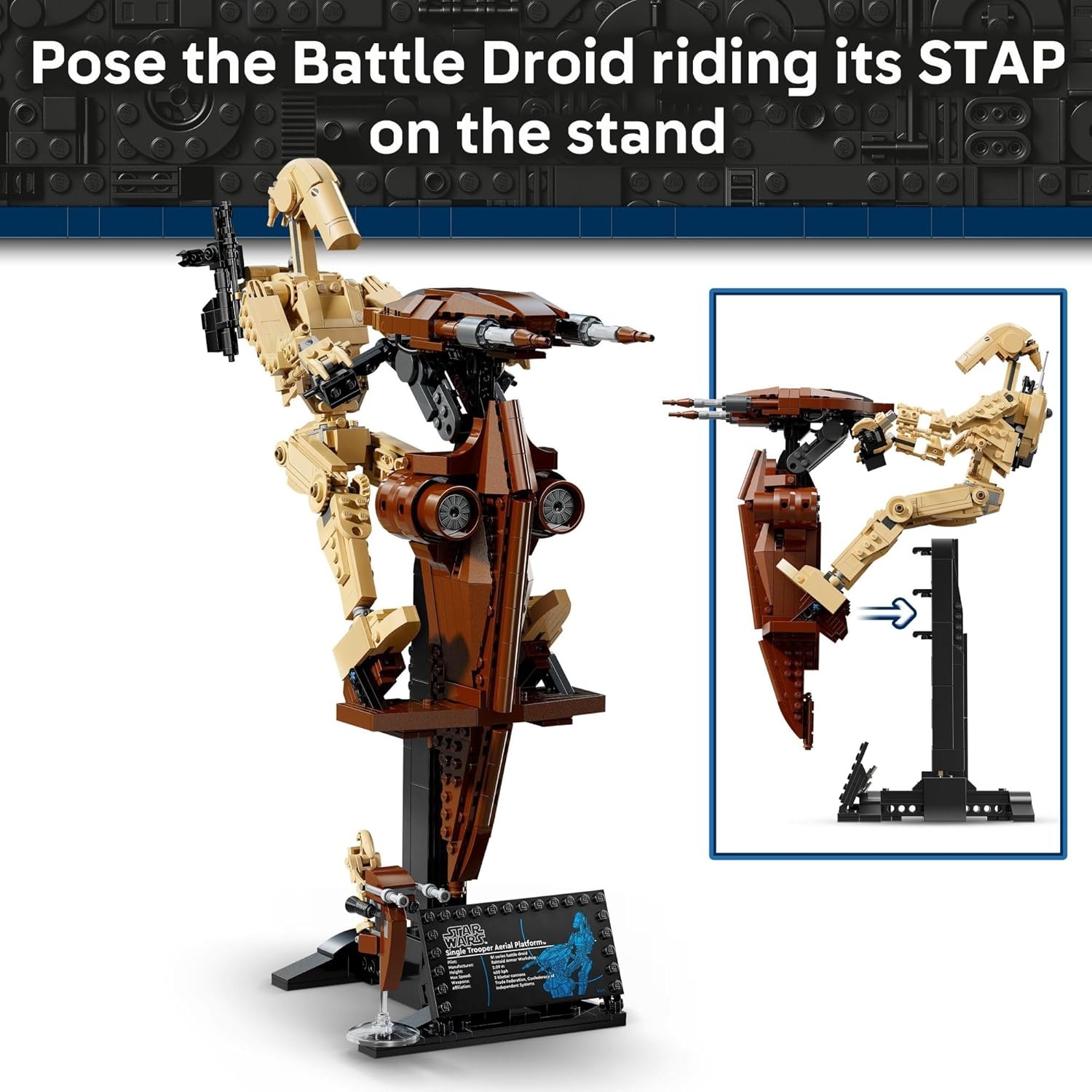 image:imageLEGO Star Wars The Phantom Menace Battle Droid with STAP Building amp Learning Toy for Boys amp Girls Ages 12 Star Wars Toy amp Model Kit Gift Idea for Birthdays 75428