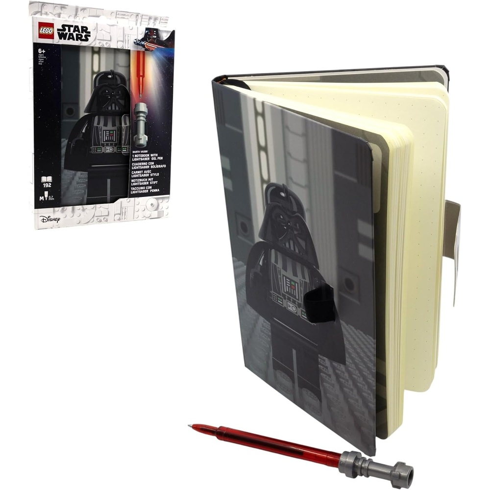 image:imageIQ LEGO Star Wars Notebook with Lightsaber Gel Pen Darth Vader 53492 Hardcover Dotted