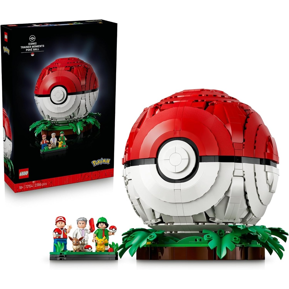 image:imageLEGO Pokmon Iconic Trainer Moments Pok Ball 72154  Collectible Building Set for Adults Ages 18 Pokmon Model Kit with 3 Minifigures amp 2 Pokmon Figures Gift for Gamers