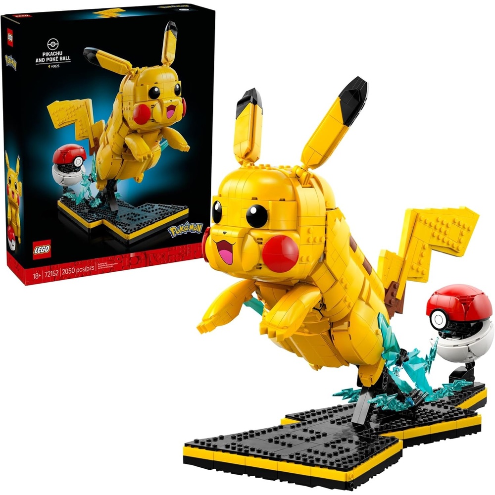 image:imageLEGO Pokmon Pikachu and Pok Ball Collectible Building Sets for Adults Ages 18 Pokmon Figure for Display Desk Shelf or Office Decor Gift for Men amp Women 72152