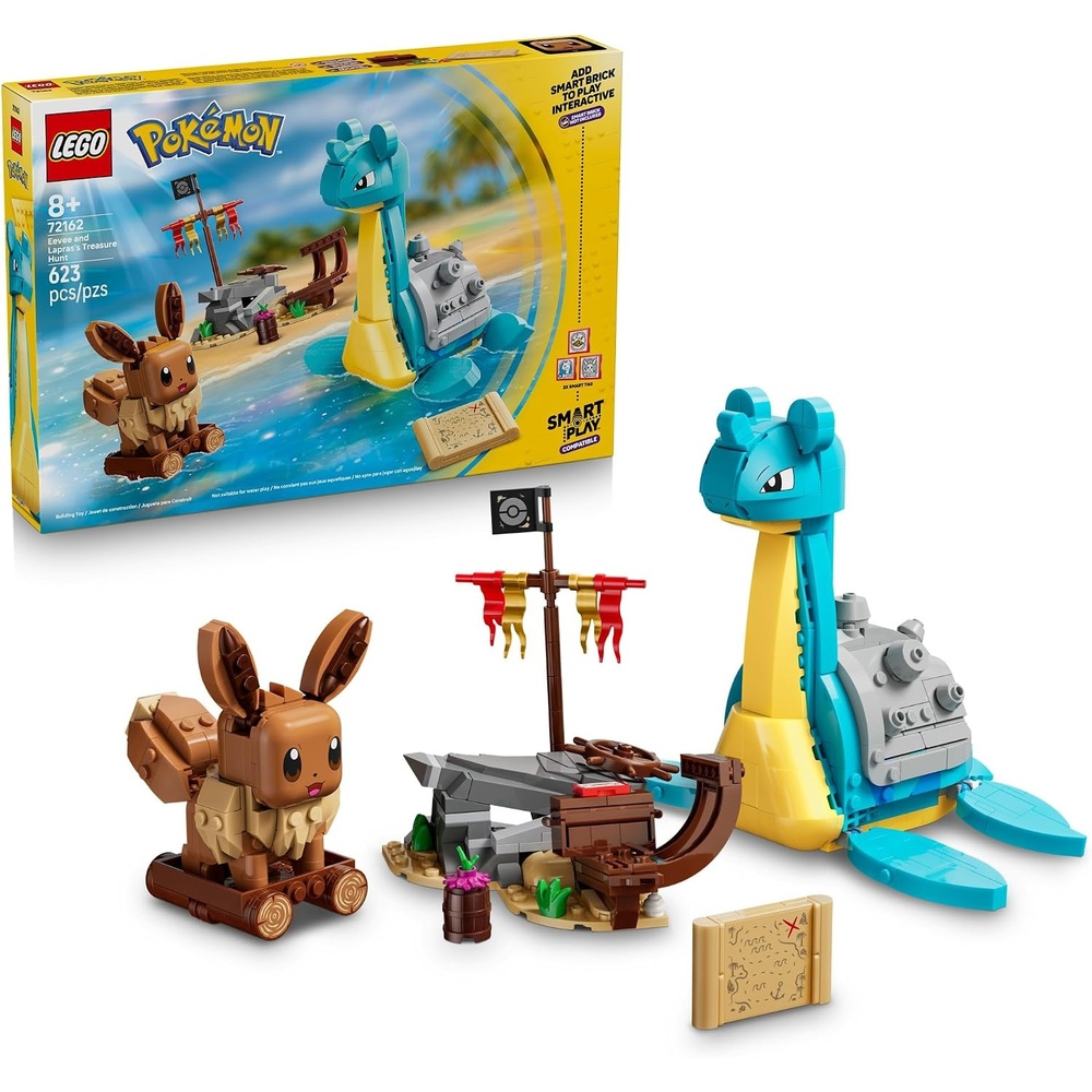 image:imageLEGO Pokmon SMART Play Eevee and Laprass Treasure Hunt 72162 Compatible Set Building Toys Boys amp Girls Ages 8 Interactive Pokmon Toys 3 SMART Tags 623 pieces Gift Idea