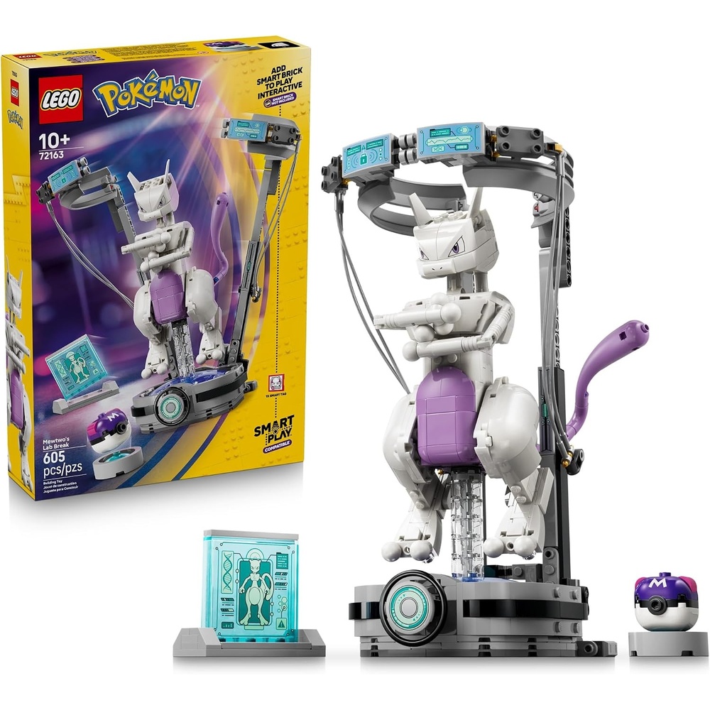 image:imageLEGO Pokmon SMART Play Mewtwos Lab Break 72163 Compatible Set Building Toys Boys amp Girls Ages 10 Interactive Pokmon Toys 1 SMART Tag 605 pieces Gift Idea