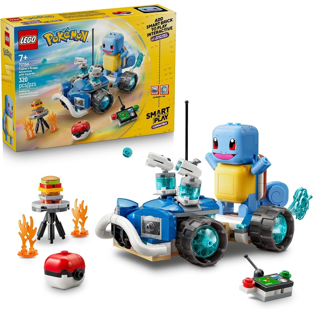 image:imageLEGO Pokmon SMART Play Trainers Buggy Adventure with Squirtle 72156 Compatible Set Building Toys Boys amp Girls Ages 7 Interactive Pokmon Toys 2 SMART Tags 320 pieces Gift Idea