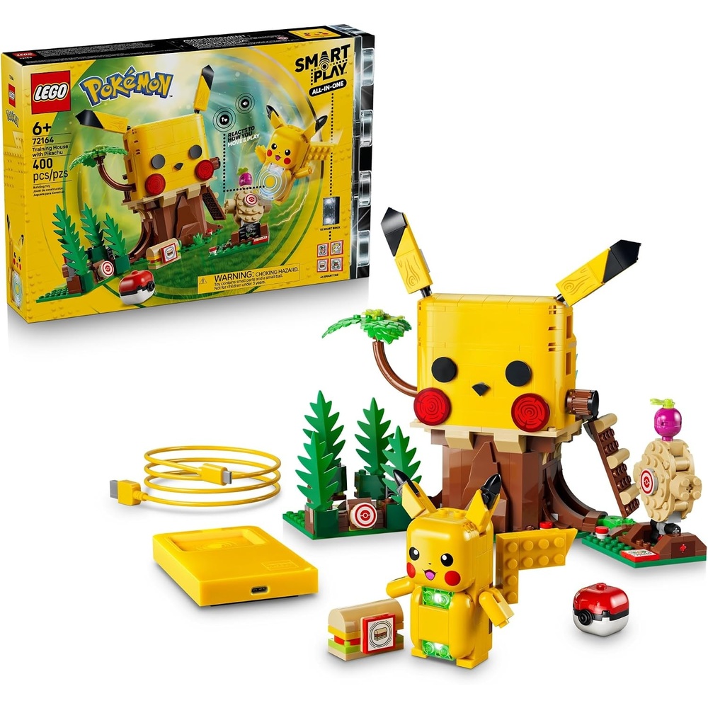 image:imageLEGO Pokmon SMART Play Training House with Pikachu 72164 AllinOne Building Set Boys amp Girls Ages 6 Interactive Pokmon Toys W Sounds SMART Brick 4 Tags amp Charger 400 pieces