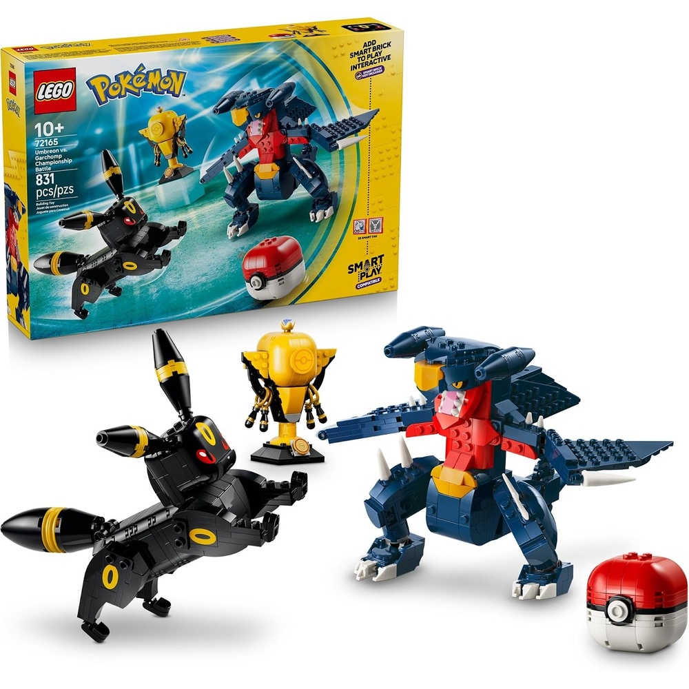 image:imageLEGO Pokmon SMART Play Umbreon vs Garchomp Championship Battle 72165 Compatible Set Building Toys Boys amp Girls Ages 10 Interactive Pokmon Toys 2 SMART Tags 831 pieces Gift Idea