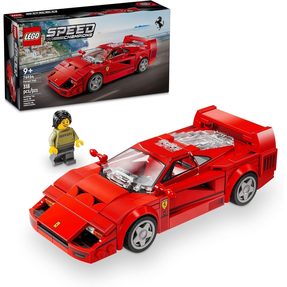 image:imageLEGO Speed Champions Ferrari F40 Supercar Toy Car Model Building Set with Driver Minifigure Collectible Ferrari Toy for Kids Ages 9 and Up 76934