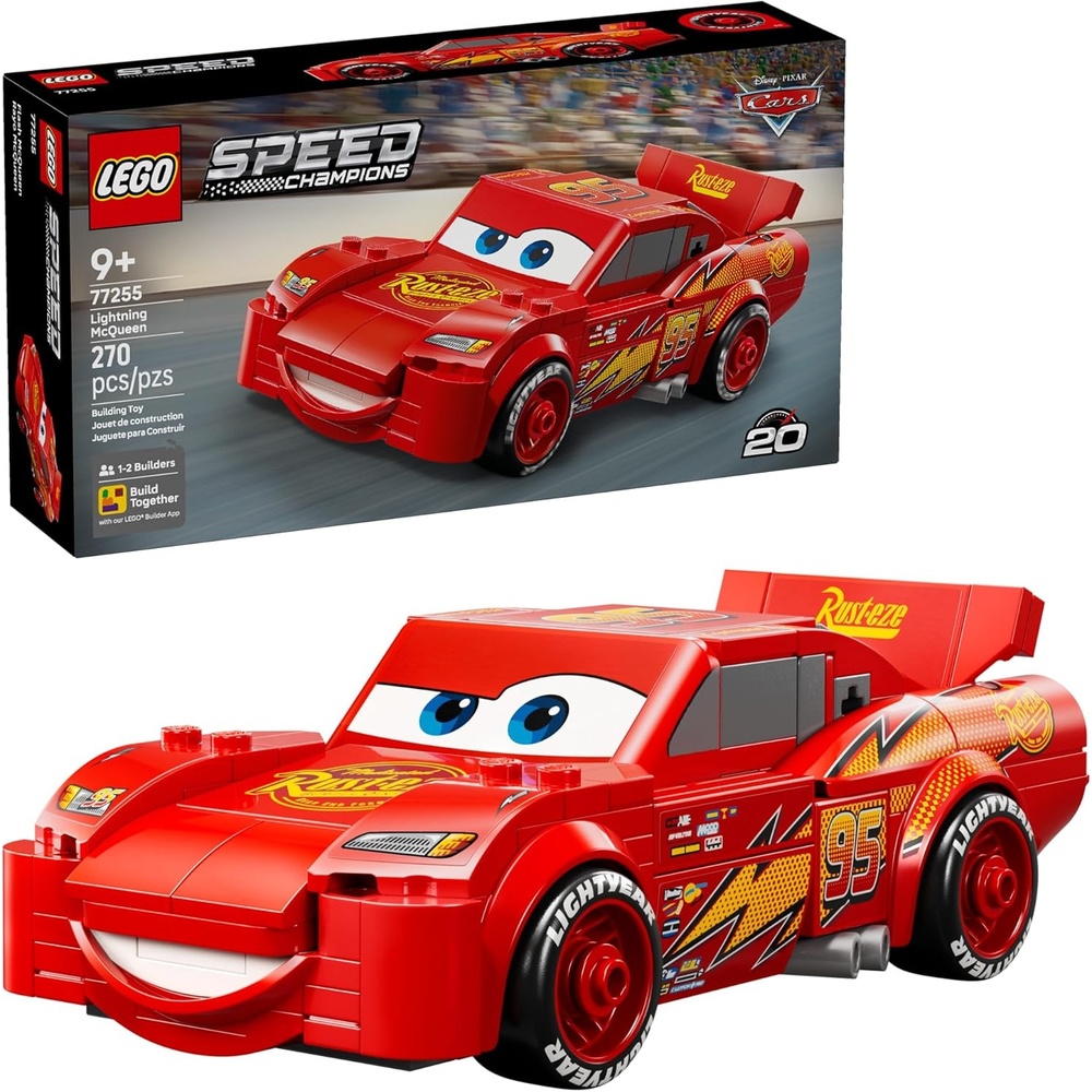 image:imageLEGO Speed Champions Lightning McQueen Toy Disney Pixar Cars Building Blocks for Kids Boys amp Girls Ages 9 Pretend Play Race Car amp Bedroom Shelf Display 77255