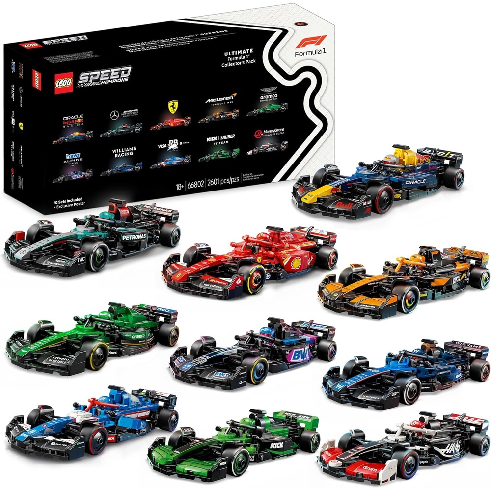 image:imageLEGO Speed Champions Ultimate Formula 1 Collectors Pack Contains 10 Sets in 1 Includes Exclusive Poster Collectible F1 Model Car Kit Gift for Race Car Fans 66802