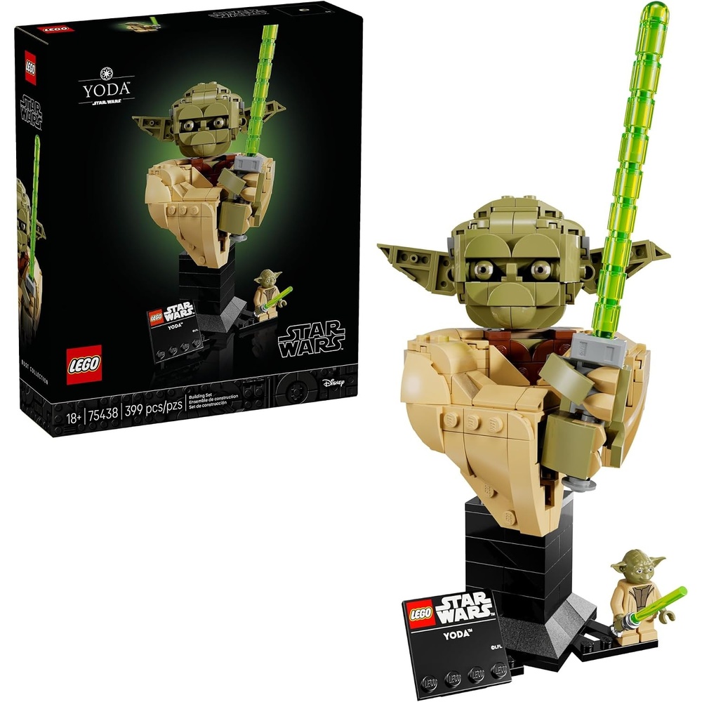 image:imageLEGO Star Wars Attack of the Clones Yoda Bust with Lightsaber Collectible Building Set for Adults Ages 18 Star Wars Gift for Men amp Women Bedroom or Shelf Decor 75438