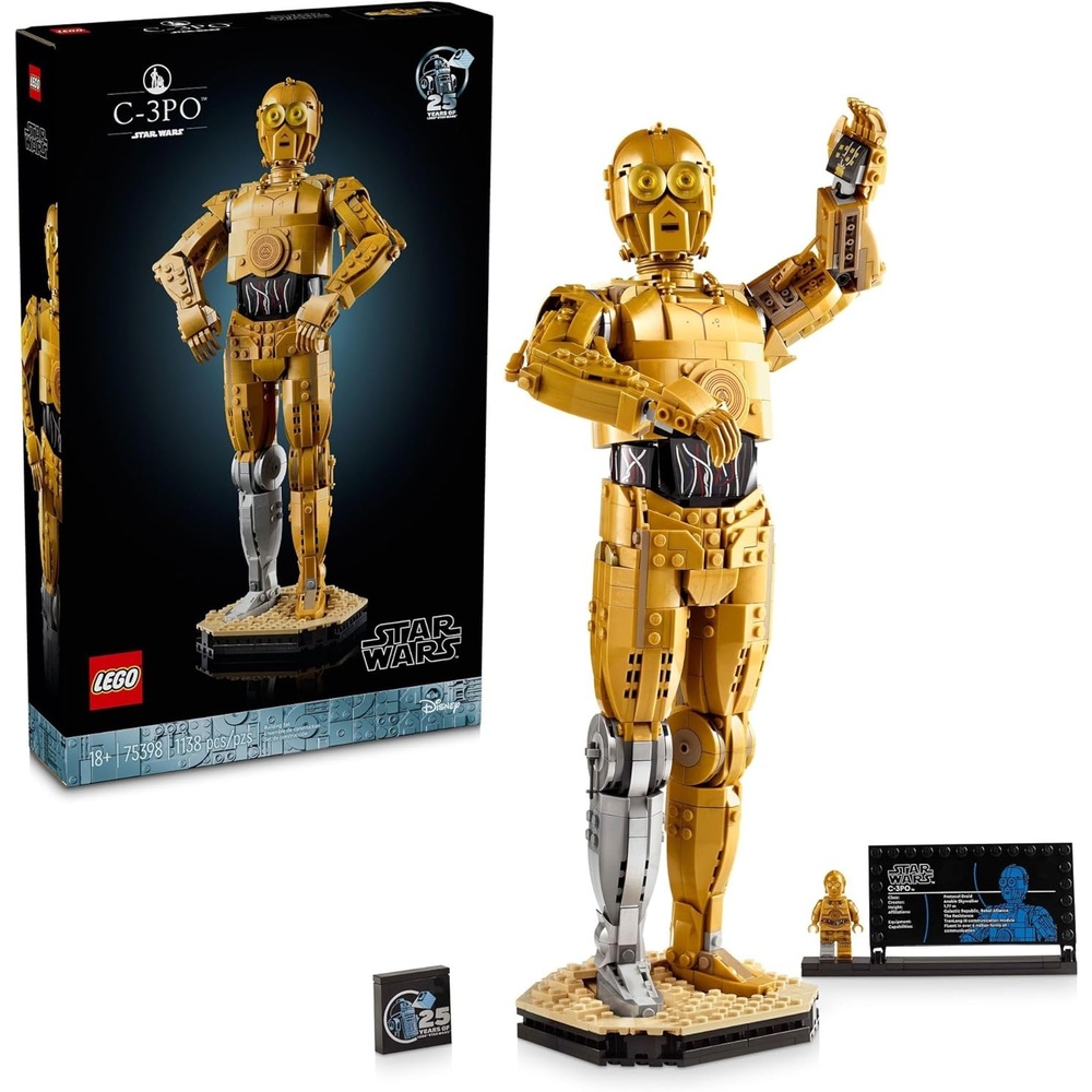 image:imageLEGO Star Wars C3PO Buildable Droid Figure Build and Display Model with C3PO Minifigure Star Wars Collectible for Home or Office Dcor Nostalgic Gift Idea for Adults Fans or Collectors 75398