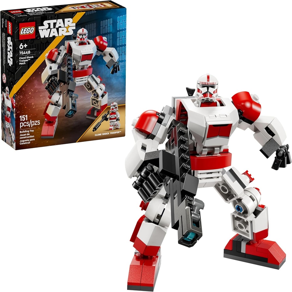 image:imageLEGO Star Wars Clone Shock Trooper Mech Building Toy for Boys amp Girls Poseable Star Wars Figure WPretend Play Blaster amp Stud Shooter for Kids amp Fans Ages 6 Gift Idea for Birthdays 75448