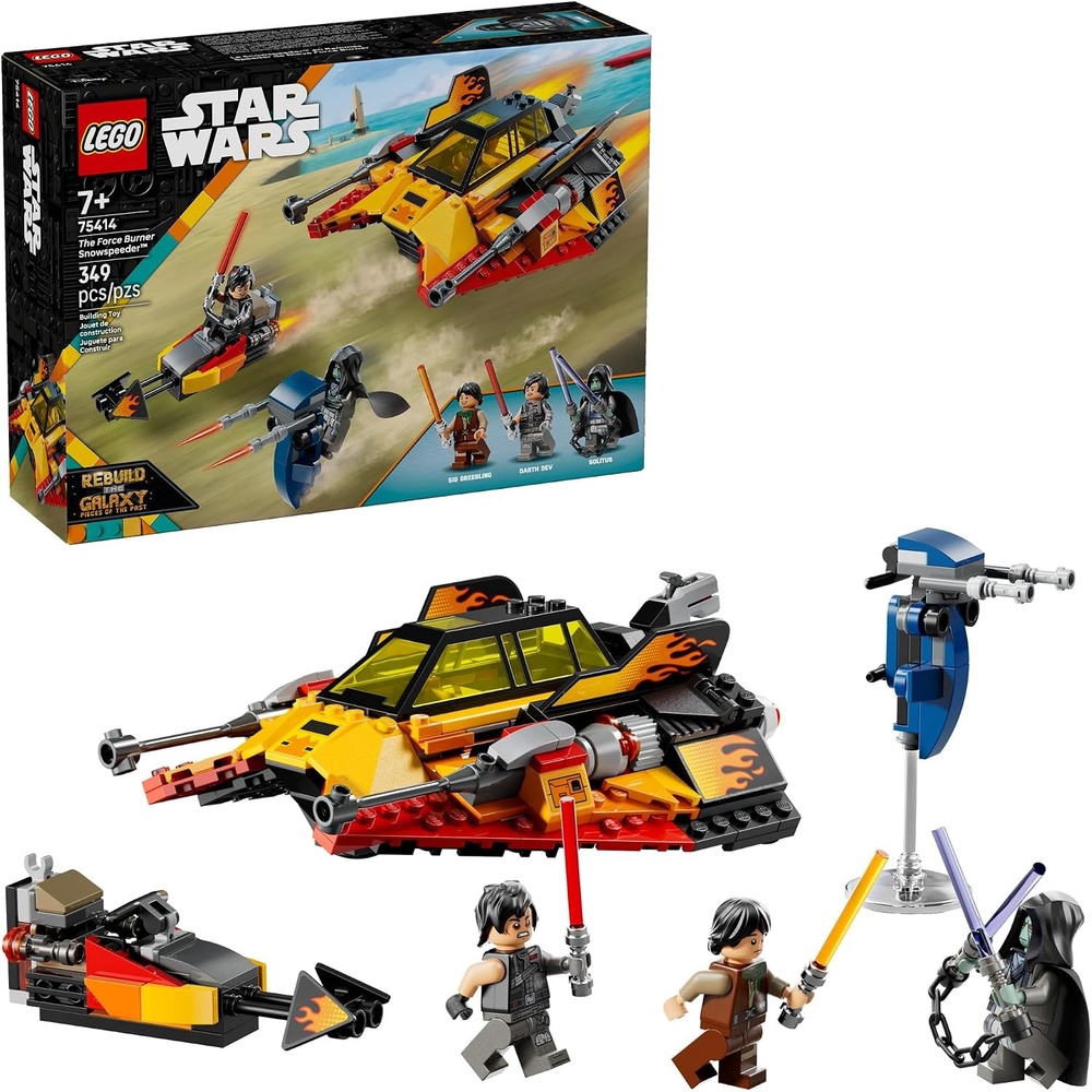 image:imageLEGO Star Wars Rebuild The Galaxy The Force Burner Snowspeeder Building Toy 2 in 1 Pretend Play Set W 3 Minifigures for Kids Ages 7 Collectible Room Decor amp Gift Idea for Boys amp Girls 75414
