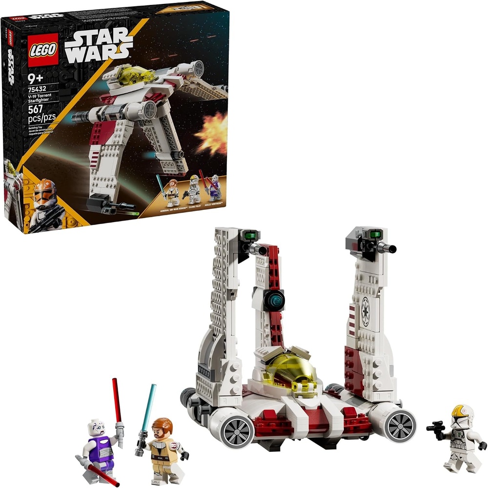 image:imageLEGO Star Wars The Clone Wars V19 Torrent Starfighter Building Toy Pretend Play Set for Boys amp Girls Ages 9 Starship Model Kit W 3 Minifigures Gift Idea for Birthdays 75432