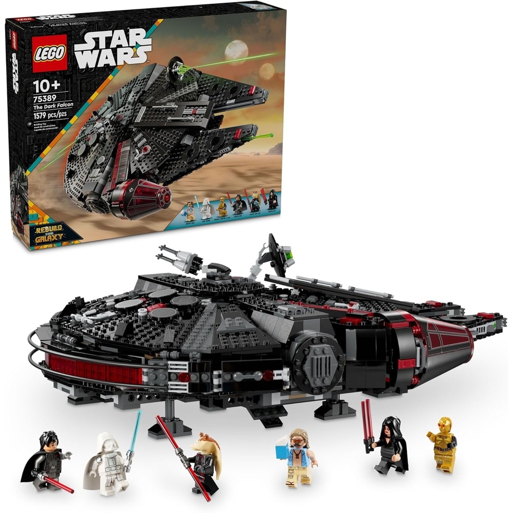 image:imageLEGO Star Wars The Dark Falcon Buildable Starship Star Wars Toy Set for Boys and Girls Collectible Millenium Falcon Toy with 6 Minifigures Birthday Gift for Kids 75389