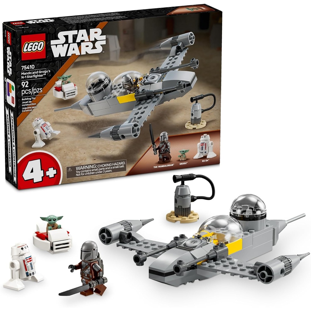 image:imageLEGO Star Wars The Mandalorian Mando and Grogus N1 Starfighter Toddler Building Set Star Wars Baby Yoda Toy for Kids Boys amp Girls Ages 4 Educational Preschool Toy Gift for Birthdays 75410