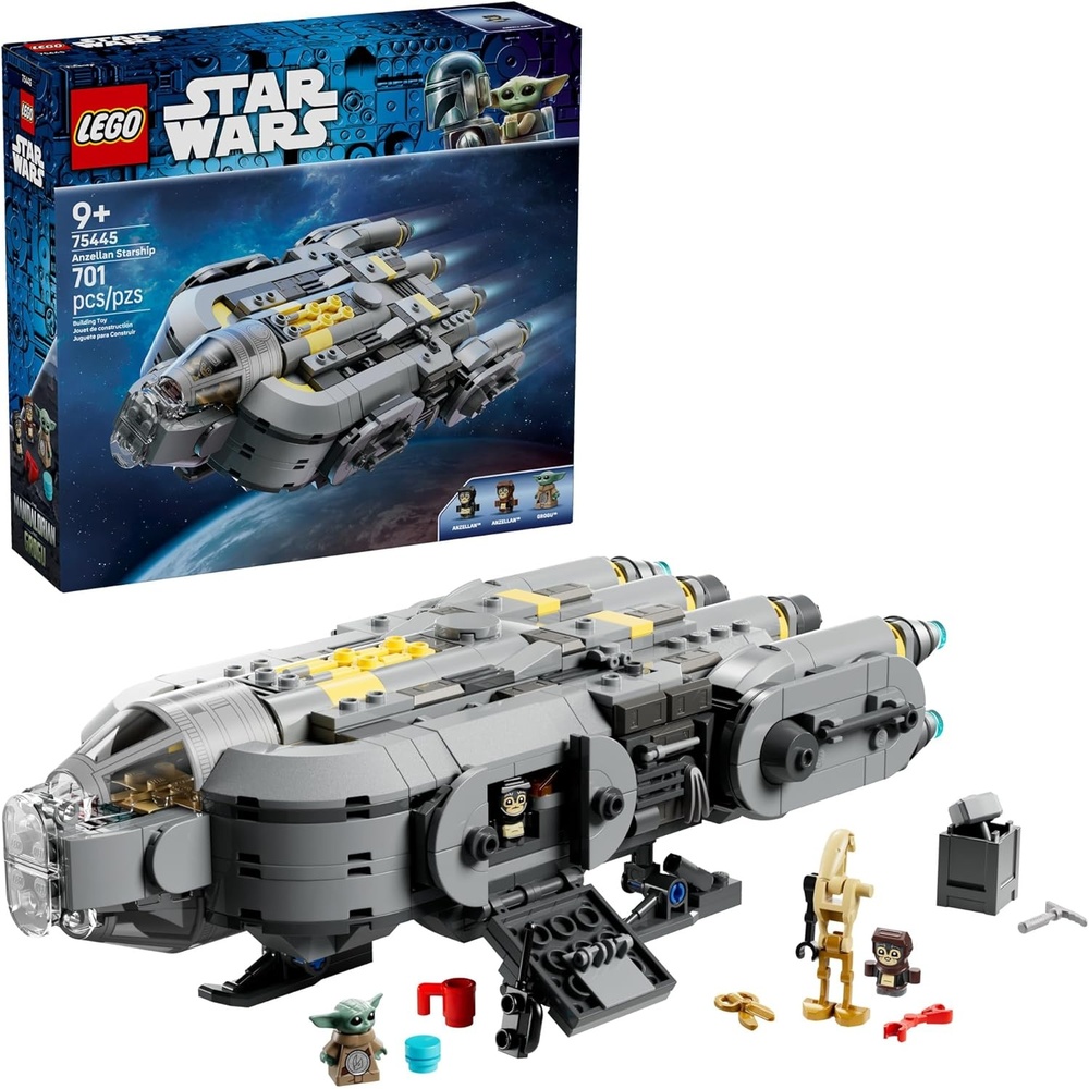 image:imageLEGO Star Wars The Mandalorian and Grogu Anzellan Starship Building Toy Build and Display Set for Boys amp Girls Ages 9 Star Wars Gifts for Kids WGrogu amp 2 Anzellan Figures 75445