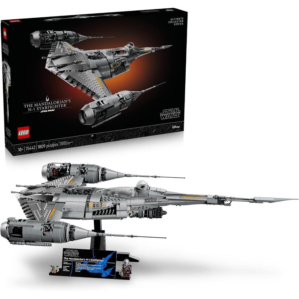 image:imageLEGO Star Wars The Mandalorians N1 Starfighter 75442 Collectible Building Set for Adults Ages 18 Movie Display for Bedroom or Book Shelf 1809 pieces Gift for Men amp Women