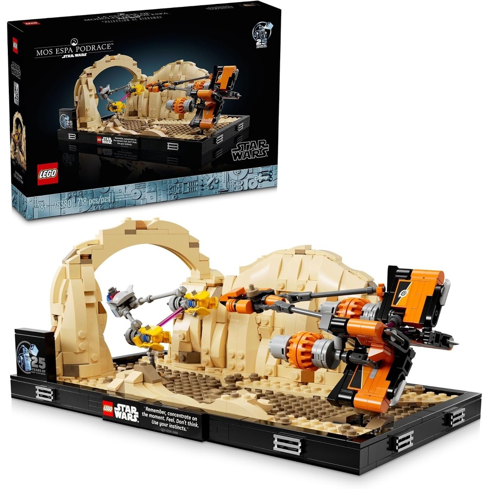 image:imageLEGO Star Wars The Phantom Menace Mos ESPA Podrace Diorama Build and Display Model for Adults Star Wars Fan Gift with Anakin Skywalkers Podracer 75380