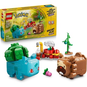 LEGO Pokémon SMART Play: Berry Bash with Bulbasaur and Bidoof 72155 | Compatible Set, Building Toys, Boys & Girls, Ages 7+, Interactive Pokémon Toys, 2 SMART Tags, 240 pieces, Gift Idea