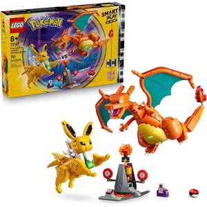 LEGO Pokémon SMART Play: Charizard vs. Jolteon Ultimate Battle 72167 | All-in-One Building Set, Boys & Girls, Ages 8+, Interactive Pokémon Toys, 2 SMART Bricks, 4 Tags & Charger, 751 pieces