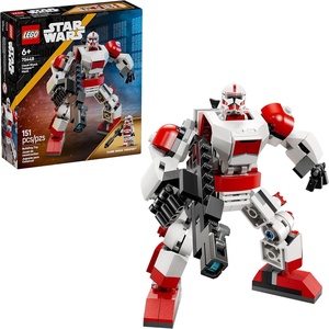 LEGO Star Wars Clone Shock Trooper Mech Building Toy for Boys & Girls – Poseable Star Wars Figure W/Pretend Play Blaster & Stud Shooter for Kids & Fans, Ages 6+ – Gift Idea for Birthdays – 75448