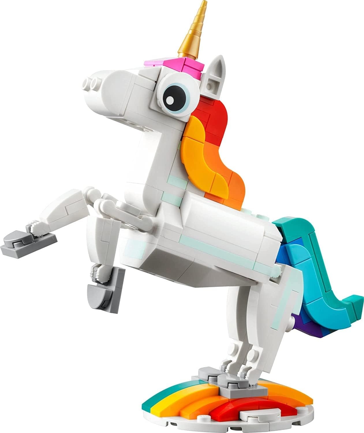 image:imageLEGO Creator 3 in 1 Magical Unicorn Toy Transforms to Seahorse to Peacock Rainbow Animal Figures Unicorn Gift for Grandchildren Girls and Boys Buildable Toys 31140