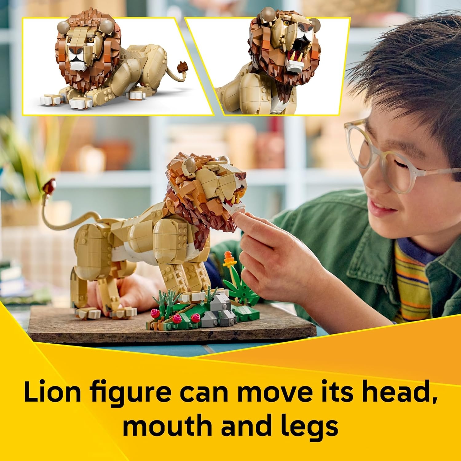 image:imageLEGO Creator 3 in 1 Wild Animals Majestic Lion Building Toy for Boys amp Girls Ages 9 Kids Bedroom or Desk Decor Lion Toy with 3 Building Options Gift for Birthdays 31386