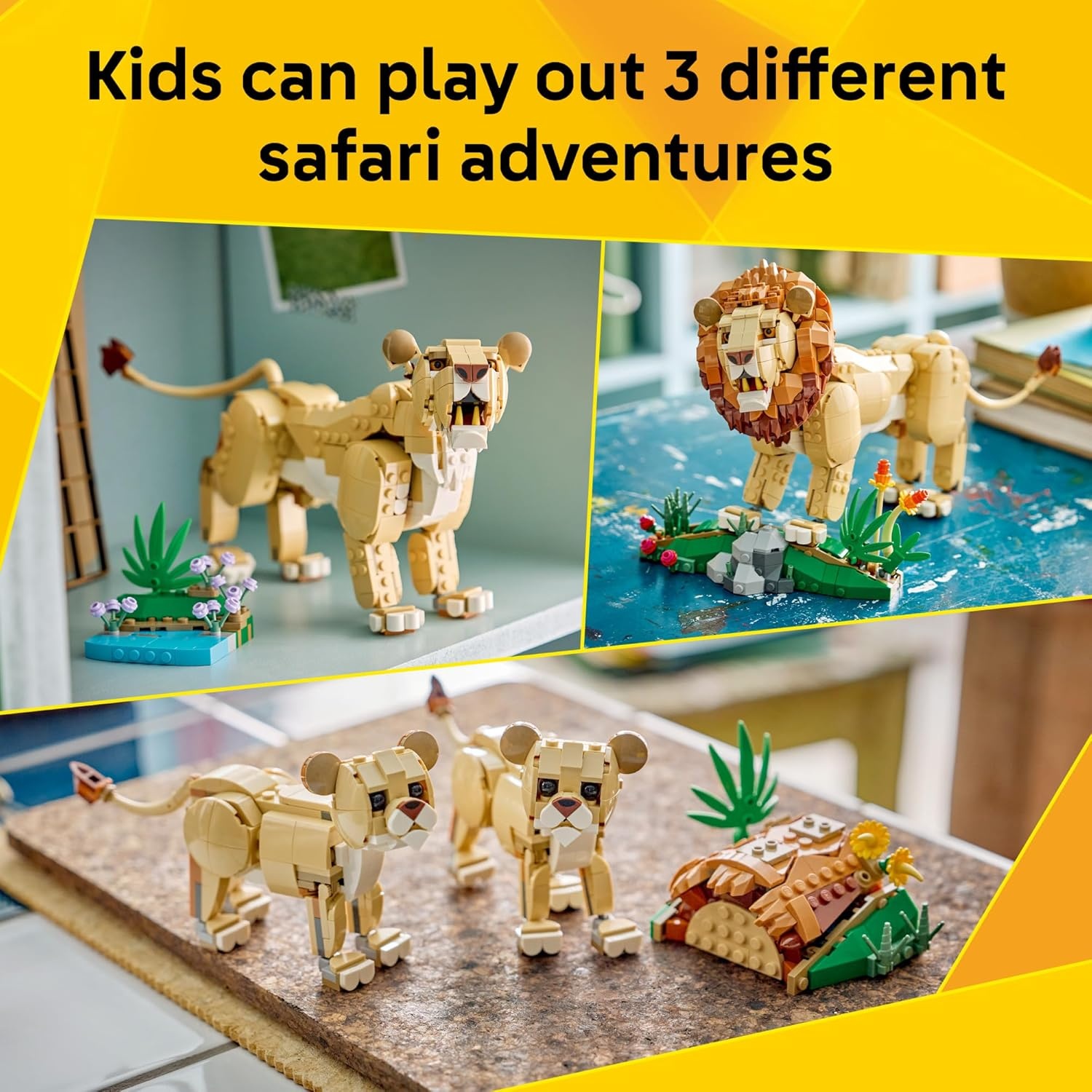 image:imageLEGO Creator 3 in 1 Wild Animals Majestic Lion Building Toy for Boys amp Girls Ages 9 Kids Bedroom or Desk Decor Lion Toy with 3 Building Options Gift for Birthdays 31386