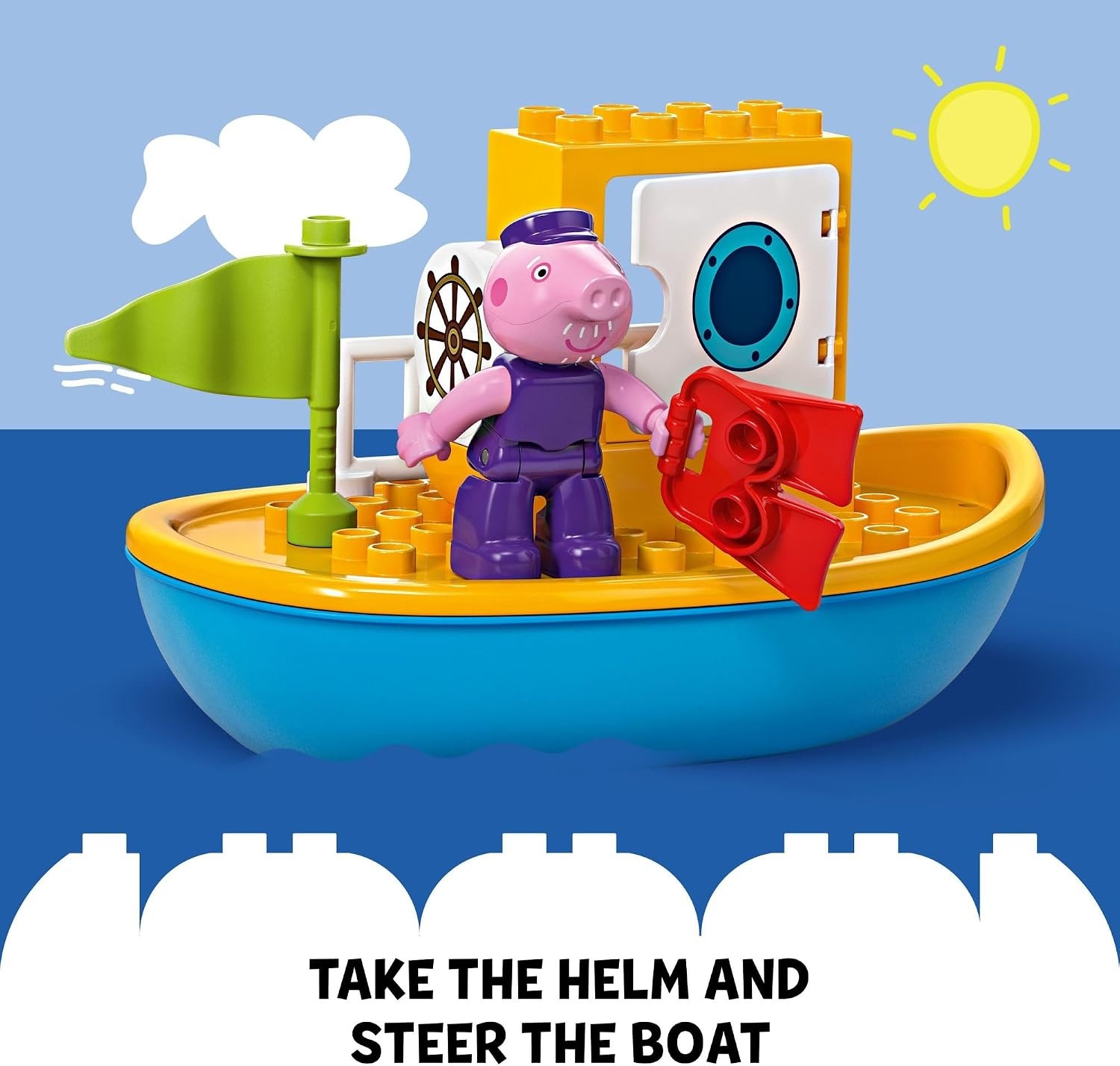 image:imageLEGO DUPLO Peppa Pig Boat Trip Bath Toy Building Block Learning Set for Preschool Kids with 2 Peppa Pig Figures Included Water Toy Gift Idea for Toddlers Ages 2 and Up 10432