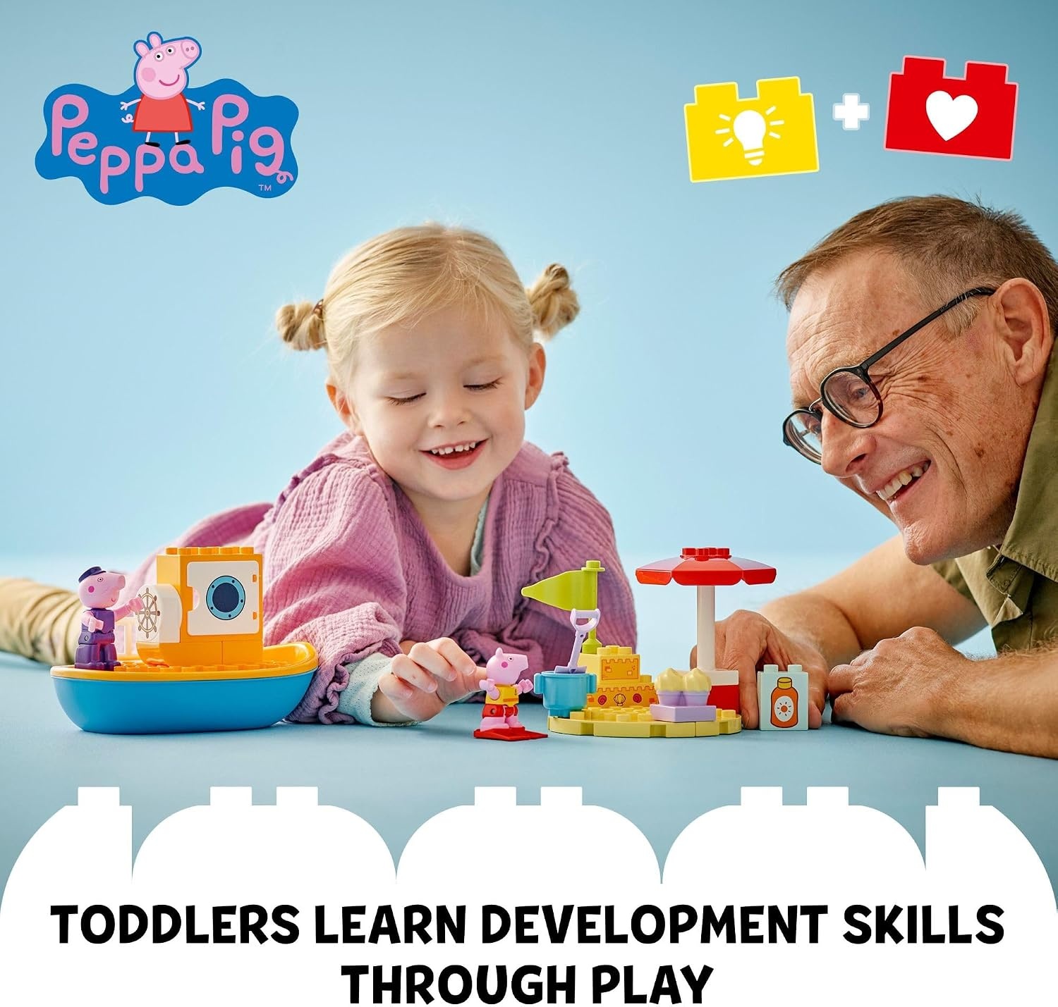 image:imageLEGO DUPLO Peppa Pig Boat Trip Bath Toy Building Block Learning Set for Preschool Kids with 2 Peppa Pig Figures Included Water Toy Gift Idea for Toddlers Ages 2 and Up 10432