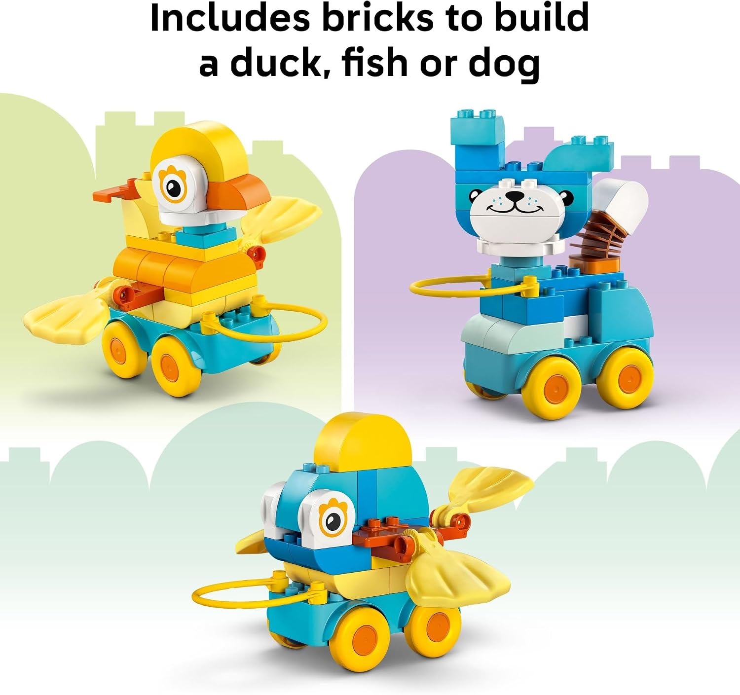 image:imageLEGO DUPLO Town 3 in 1 Animals on Wheels Building Toy Learning Play Set for Toddler Boys amp Girls Ages 2 Animal Building Blocks for Sensory Skills Practice Pretend Play Gift Idea 10448