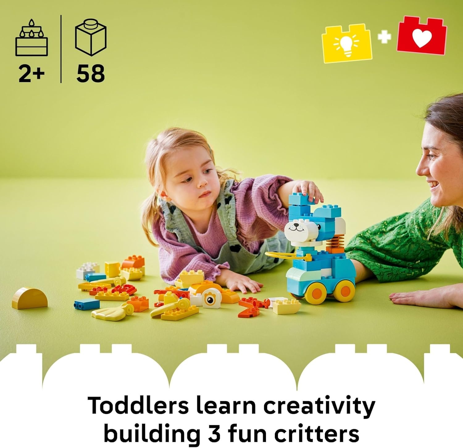 image:imageLEGO DUPLO Town 3 in 1 Animals on Wheels Building Toy Learning Play Set for Toddler Boys amp Girls Ages 2 Animal Building Blocks for Sensory Skills Practice Pretend Play Gift Idea 10448