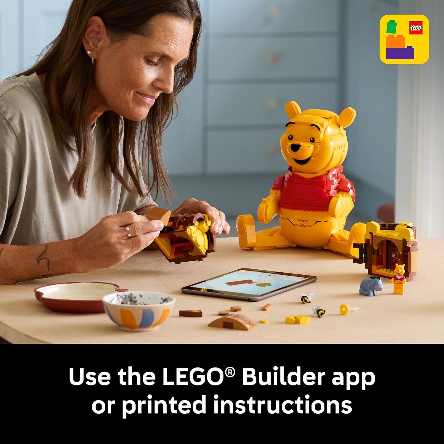 image:imageLEGO Disney Winnie The Pooh Building Set Home Office or Book Shelf Decor for Adult Fans Ages 18 WEeyore Figure Collectible Disney Gift 43300