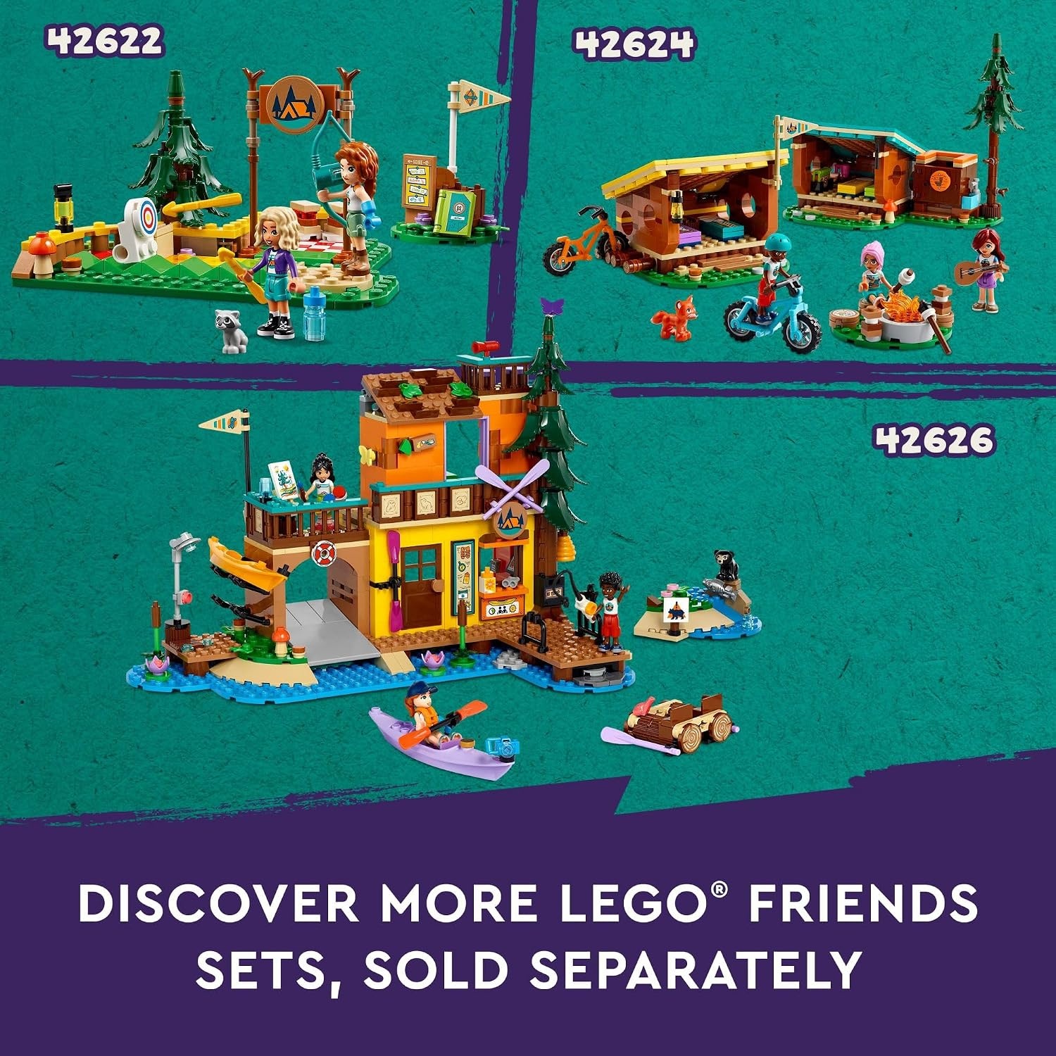 image:imageLEGO Friends Adventure Camp Tree House Building Toy Pretend Play Toy Figures amp Playsets for Girls amp Boys Ages 8 Years with 5 Mini Dolls amp 5 Animal Figures Gifts for Kids 42631