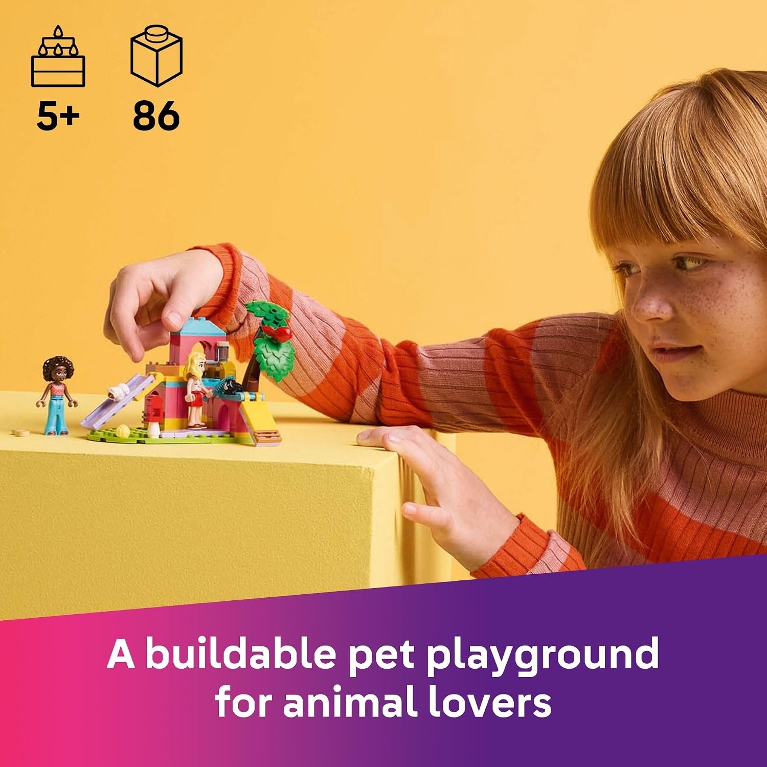 image:imageLEGO Friends Guinea Pig Playground Building Toy Pretend Play Set for Kids Girls and Boys Ages 5 with 2 Minidolls and 2 Animal Toys Gift Idea for Birthdays 42640
