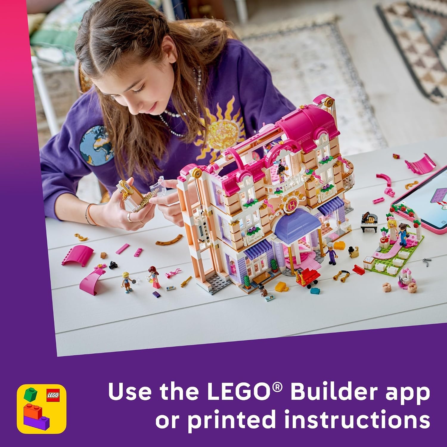 image:imageLEGO Friends Heartlake City Grand Hotel 42704 Building Toy for Girls amp Boys Ages 9 Dollhouse Playset W 6 Minidolls 1406 pieces Gift for Birthdays